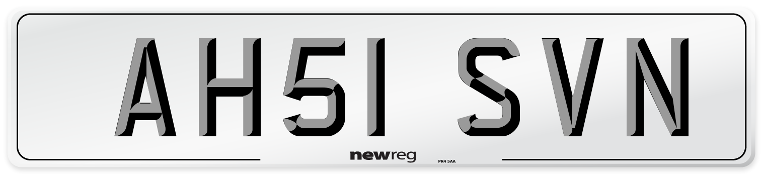 AH51 SVN Number Plate from New Reg